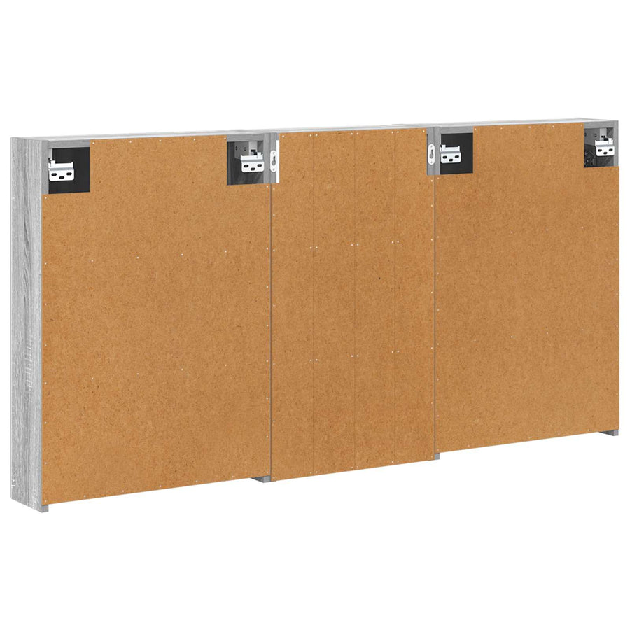 Badkamerkastenset 3 pcs 140 x 14,5 x 70 cm Bewerkt hout