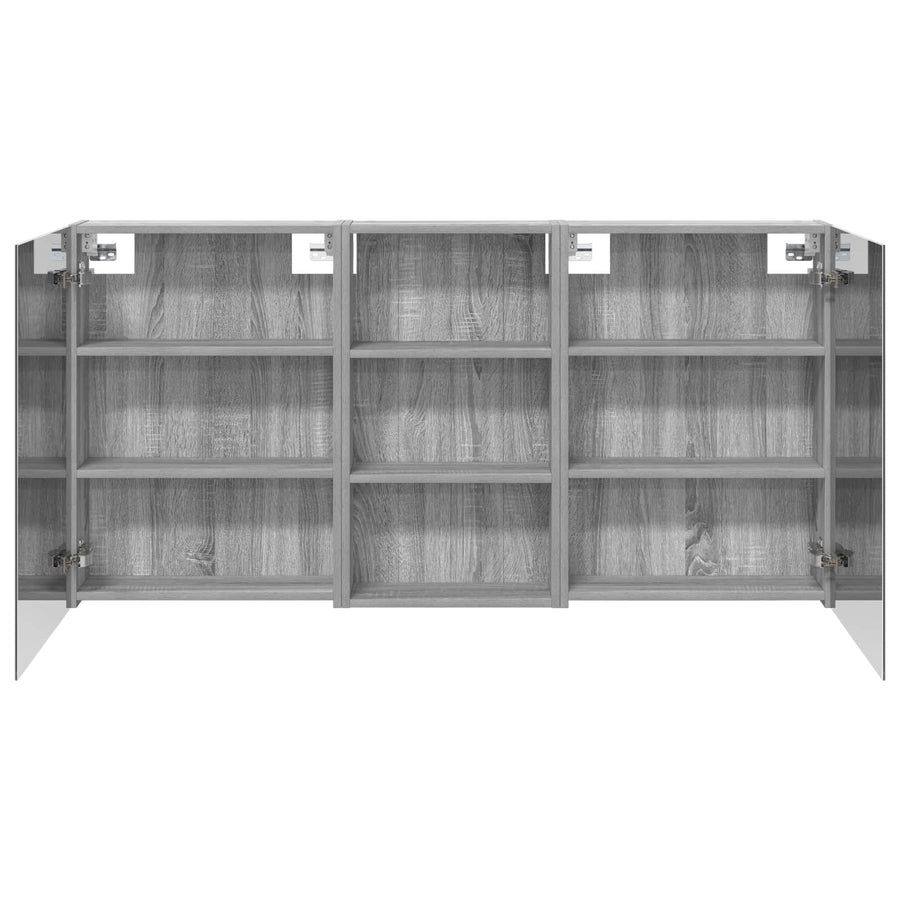 Badkamerkastenset 3 pcs 140 x 14,5 x 70 cm Bewerkt hout