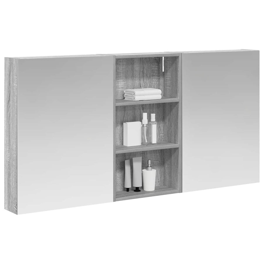Badkamerkastenset 3 pcs 140 x 14,5 x 70 cm Bewerkt hout