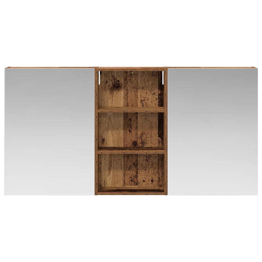 Badkamerkastenset 3 pcs 140 x 14,5 x 70 cm Bewerkt hout
