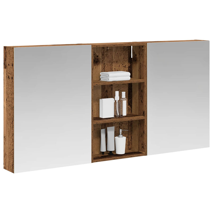 Badkamerkastenset 3 pcs 140 x 14,5 x 70 cm Bewerkt hout