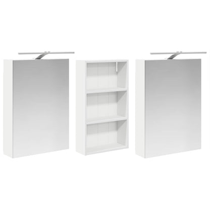 Badkamerkastenset 3 pcs 140 x 14,5 x 70 cm Bewerkt hout