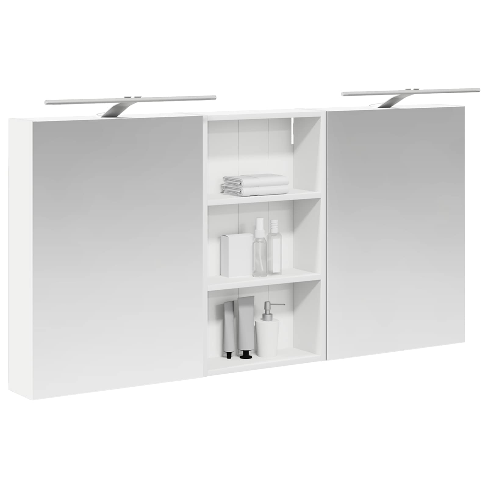 Badkamerkastenset 3 pcs 140 x 14,5 x 70 cm Bewerkt hout
