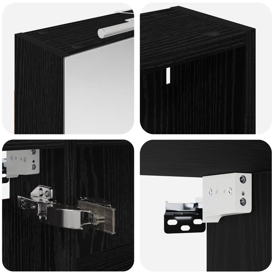 Badkamerkastenset 3 pcs 140 x 14,5 x 70 cm Bewerkt hout