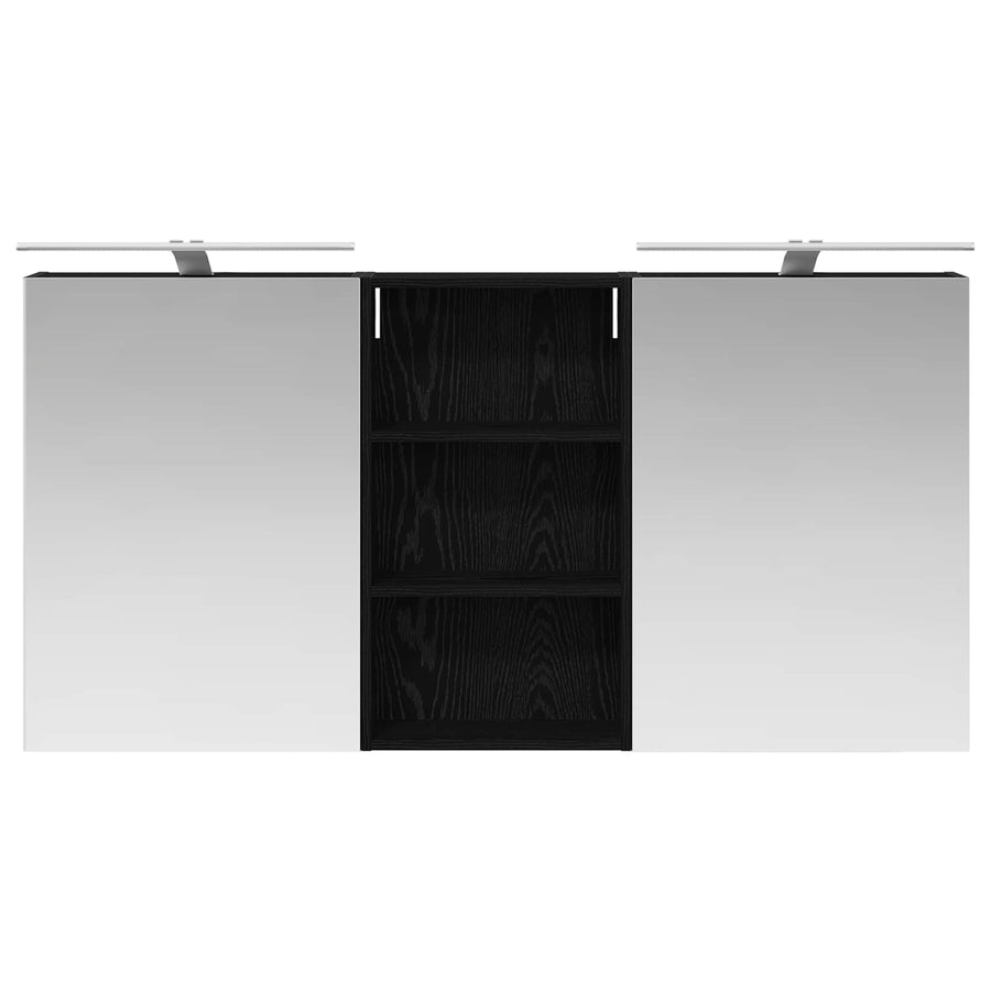 Badkamerkastenset 3 pcs 140 x 14,5 x 70 cm Bewerkt hout