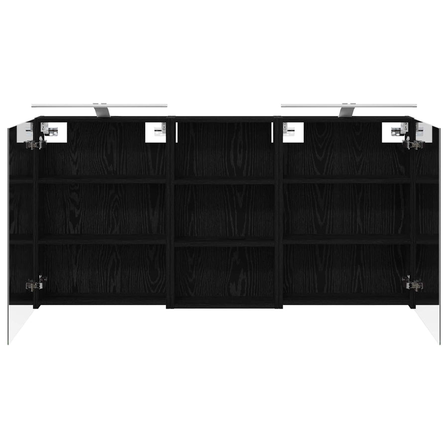 Badkamerkastenset 3 pcs 140 x 14,5 x 70 cm Bewerkt hout
