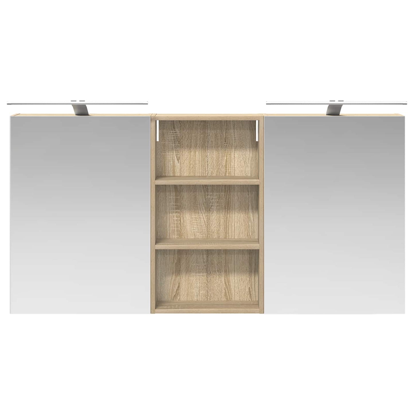 Badkamerkastenset 3 pcs 140 x 14,5 x 70 cm Bewerkt hout