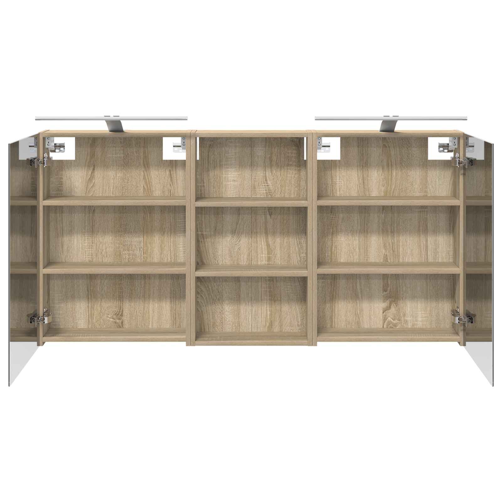 Badkamerkastenset 3 pcs 140 x 14,5 x 70 cm Bewerkt hout