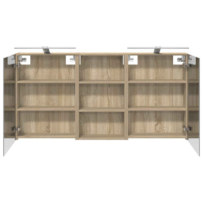 Badkamerkastenset 3 pcs 140 x 14,5 x 70 cm Bewerkt hout