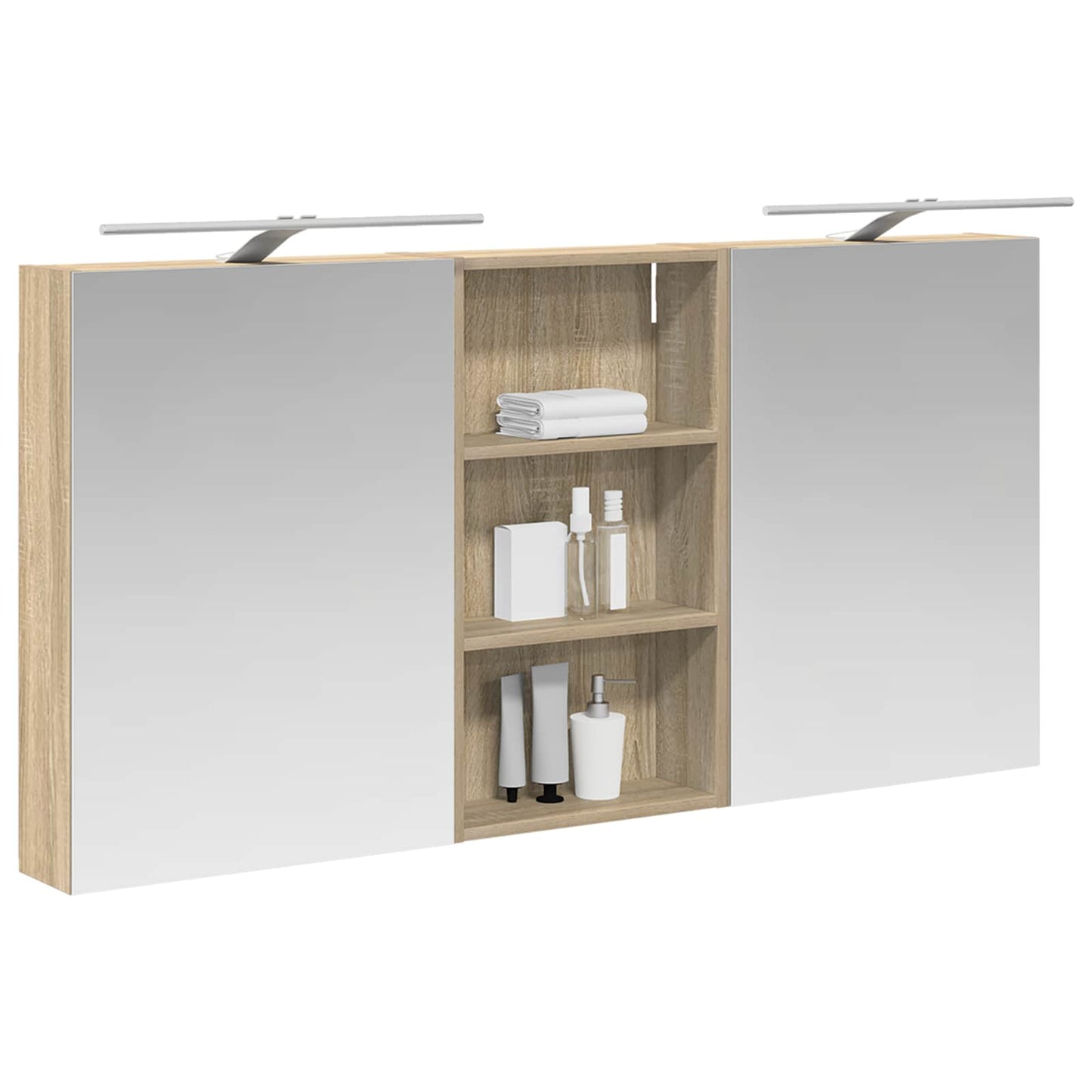 Badkamerkastenset 3 pcs 140 x 14,5 x 70 cm Bewerkt hout