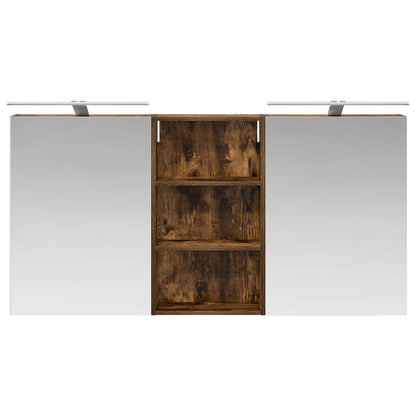 Badkamerkastenset 3 pcs 140 x 14,5 x 70 cm Bewerkt hout