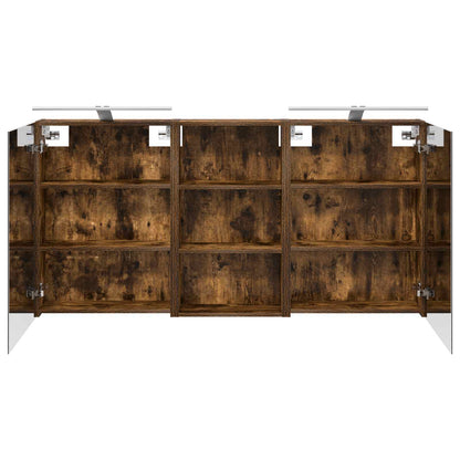 Badkamerkastenset 3 pcs 140 x 14,5 x 70 cm Bewerkt hout