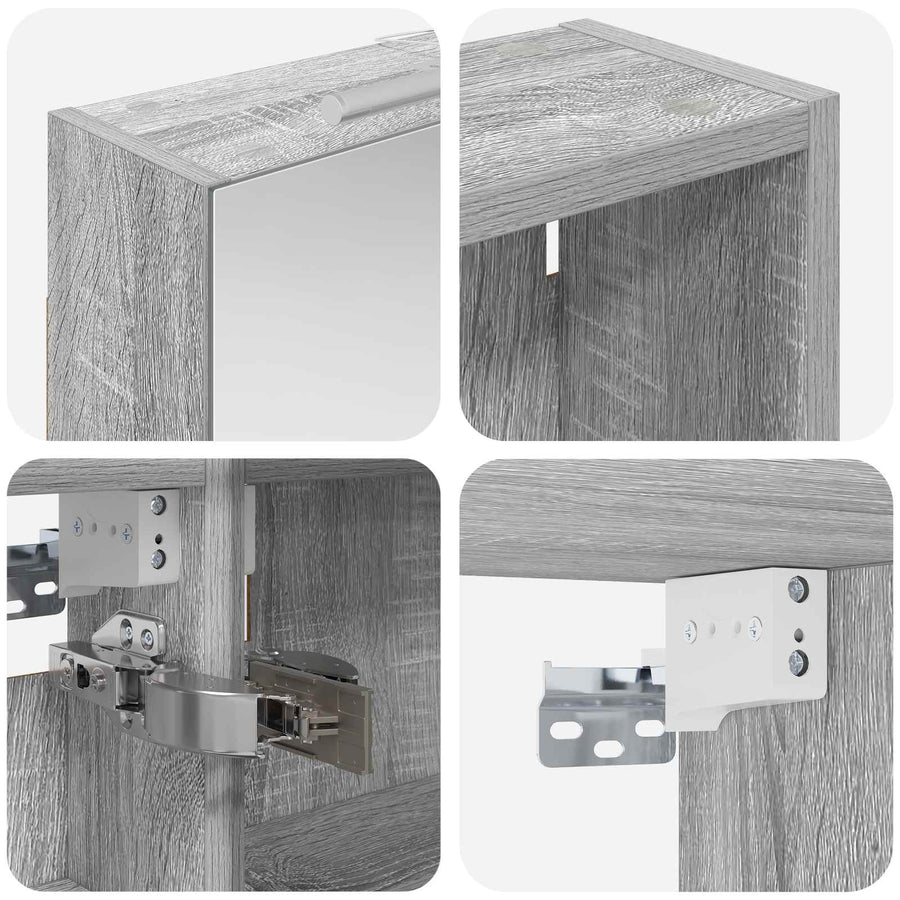 Badkamerkastenset 3 pcs 140 x 14,5 x 70 cm Bewerkt hout