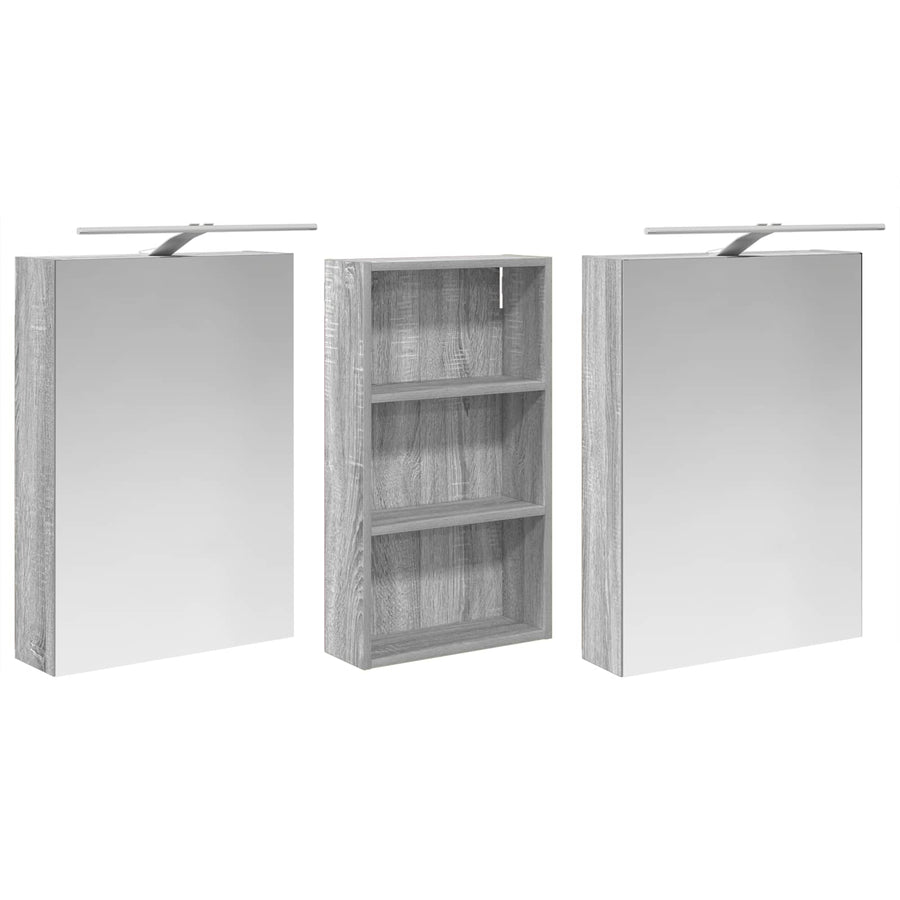 Badkamerkastenset 3 pcs 140 x 14,5 x 70 cm Bewerkt hout