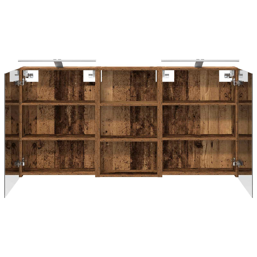 Badkamerkastenset 3 pcs 140 x 14,5 x 70 cm Bewerkt hout