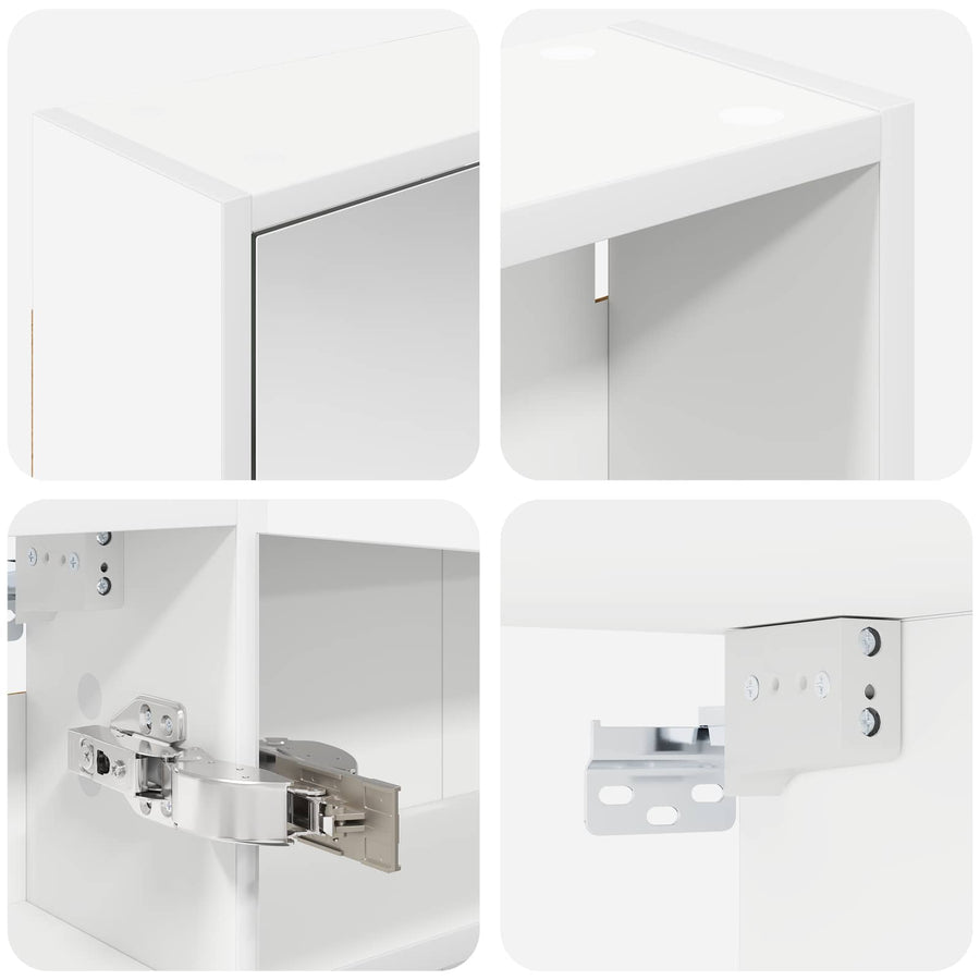 Badkamerkastenset voor 3 pcs 106 x 16 x 62,5 cm Bewerkt hout