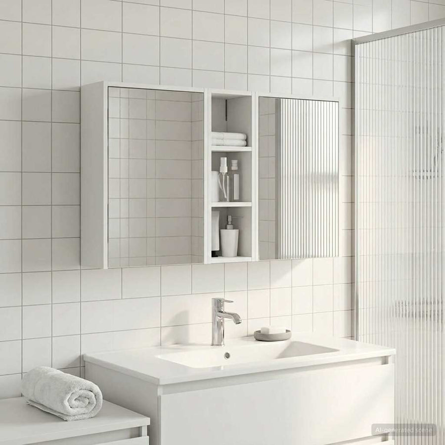 Badkamerkastenset voor 3 pcs 106 x 16 x 62,5 cm Bewerkt hout
