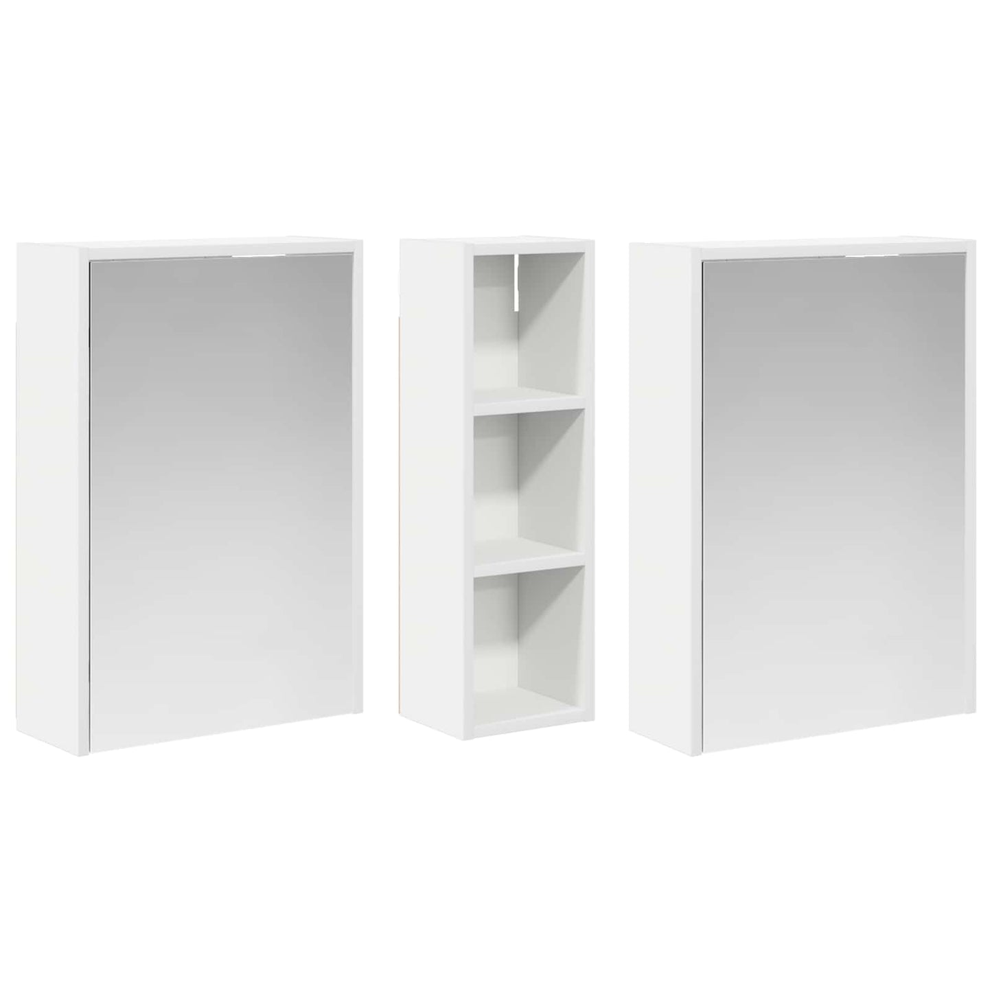 Badkamerkastenset voor 3 pcs 106 x 16 x 62,5 cm Bewerkt hout