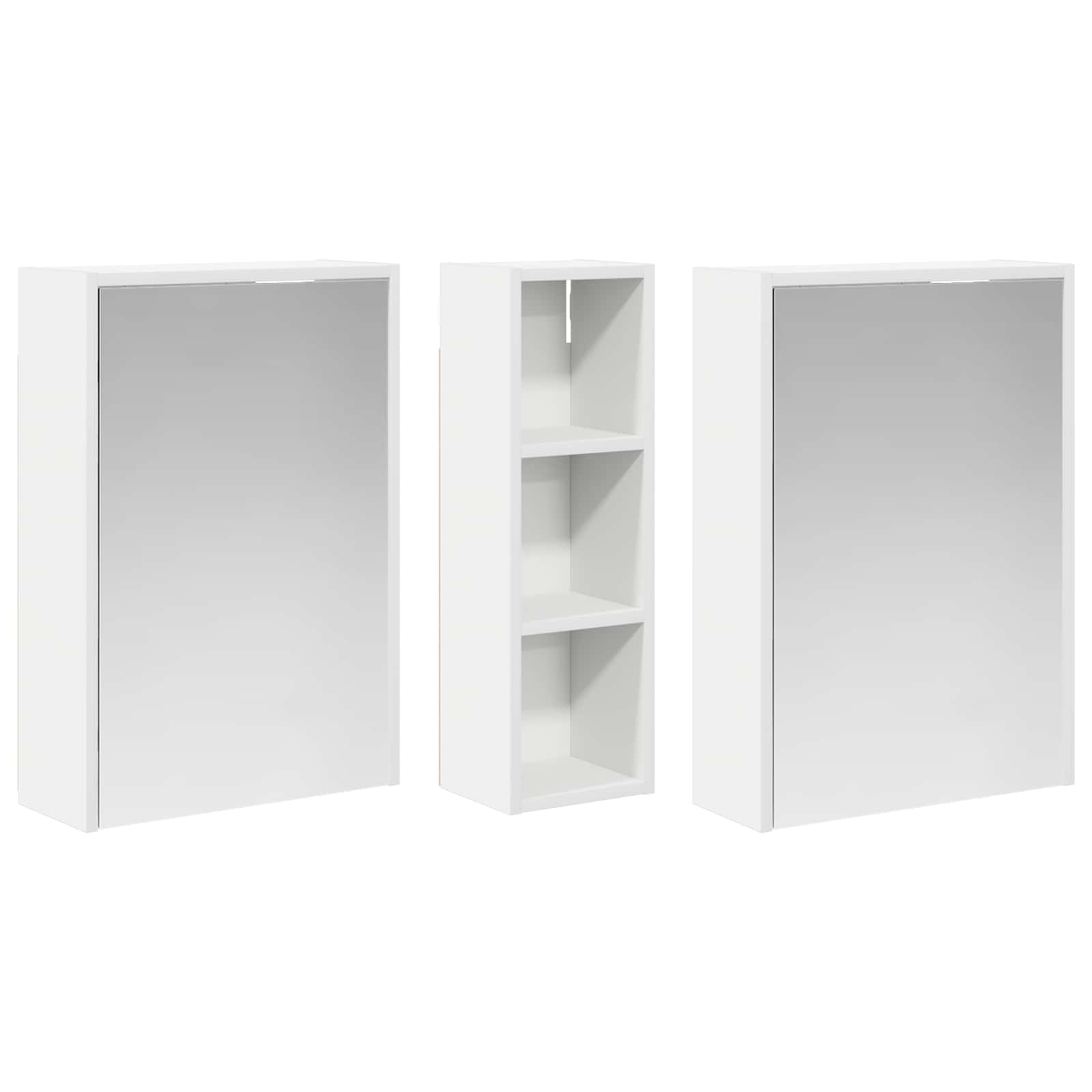 Badkamerkastenset voor 3 pcs 106 x 16 x 62,5 cm Bewerkt hout