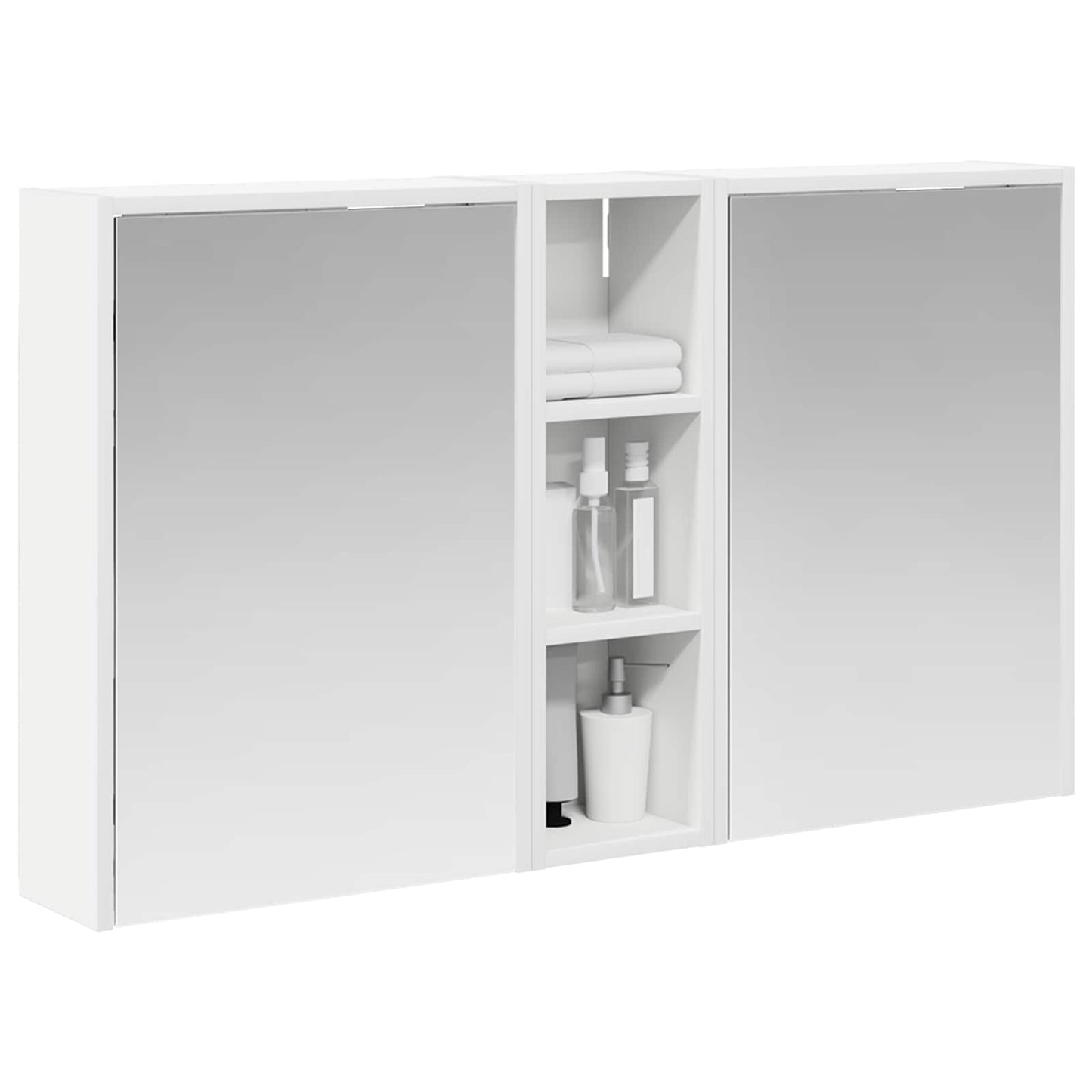 Badkamerkastenset voor 3 pcs 106 x 16 x 62,5 cm Bewerkt hout