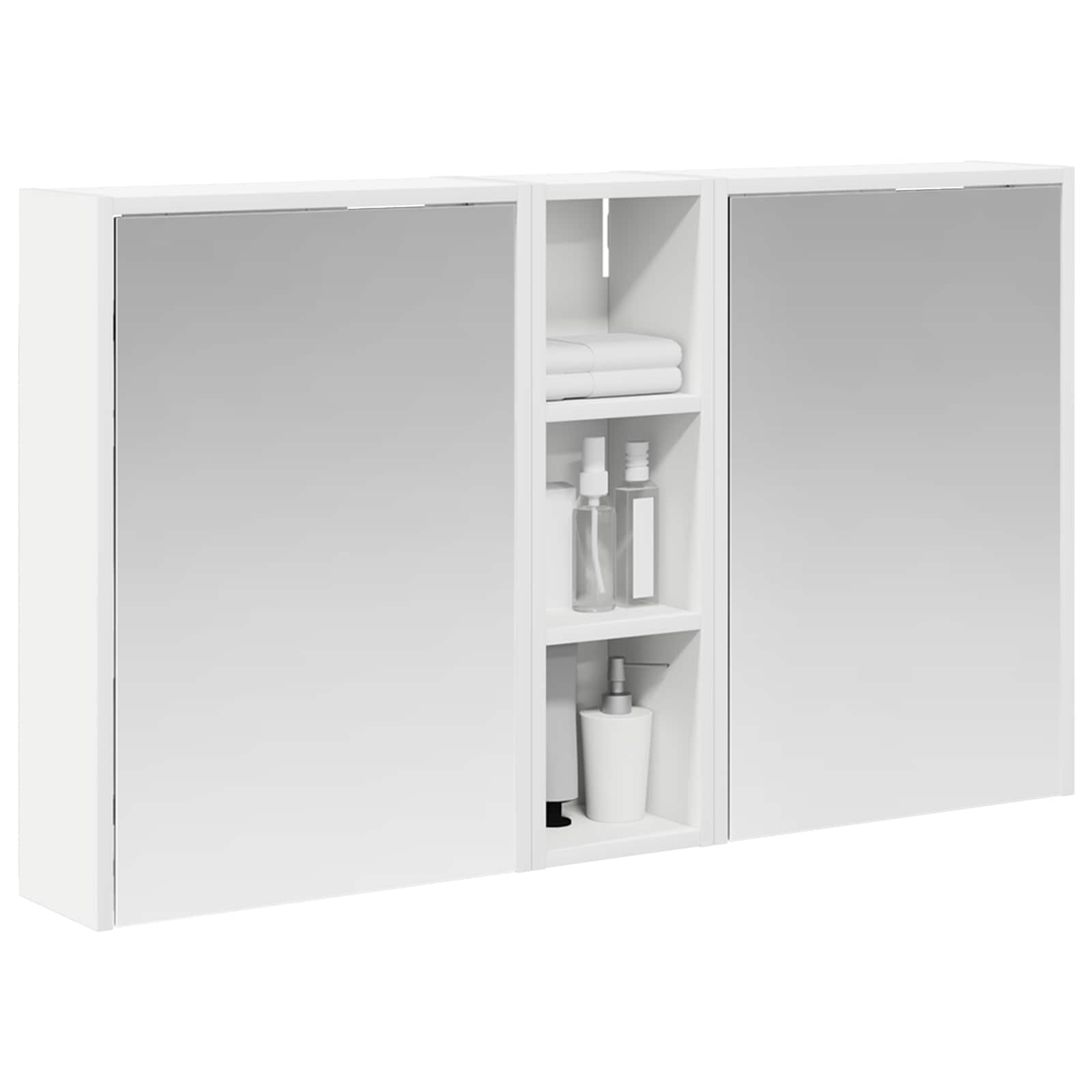 Badkamerkastenset voor 3 pcs 106 x 16 x 62,5 cm Bewerkt hout