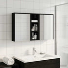 Badkamerkastenset 106x16x62,5 cm bewerkt hout zwart