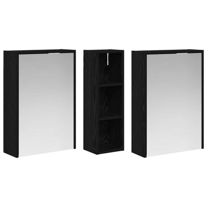 Badkamerkastenset voor 3 pcs 106 x 16 x 62,5 cm Bewerkt hout