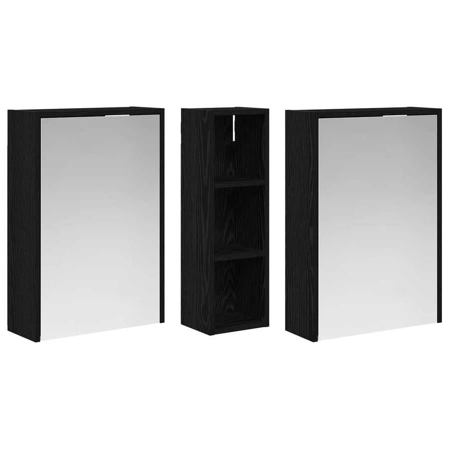 Badkamerkastenset voor 3 pcs 106 x 16 x 62,5 cm Bewerkt hout