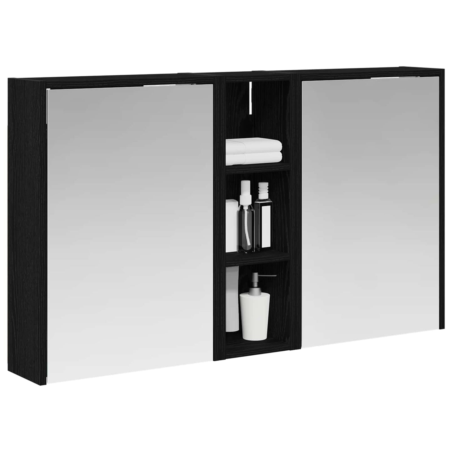 Badkamerkastenset voor 3 pcs 106 x 16 x 62,5 cm Bewerkt hout