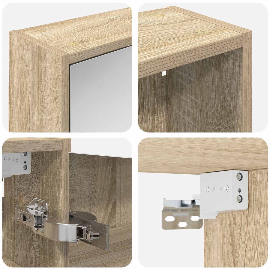 Badkamerkastenset voor 3 pcs 106 x 16 x 62,5 cm Bewerkt hout