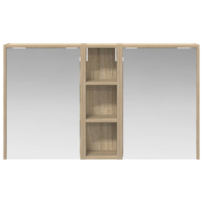 Badkamerkastenset voor 3 pcs 106 x 16 x 62,5 cm Bewerkt hout