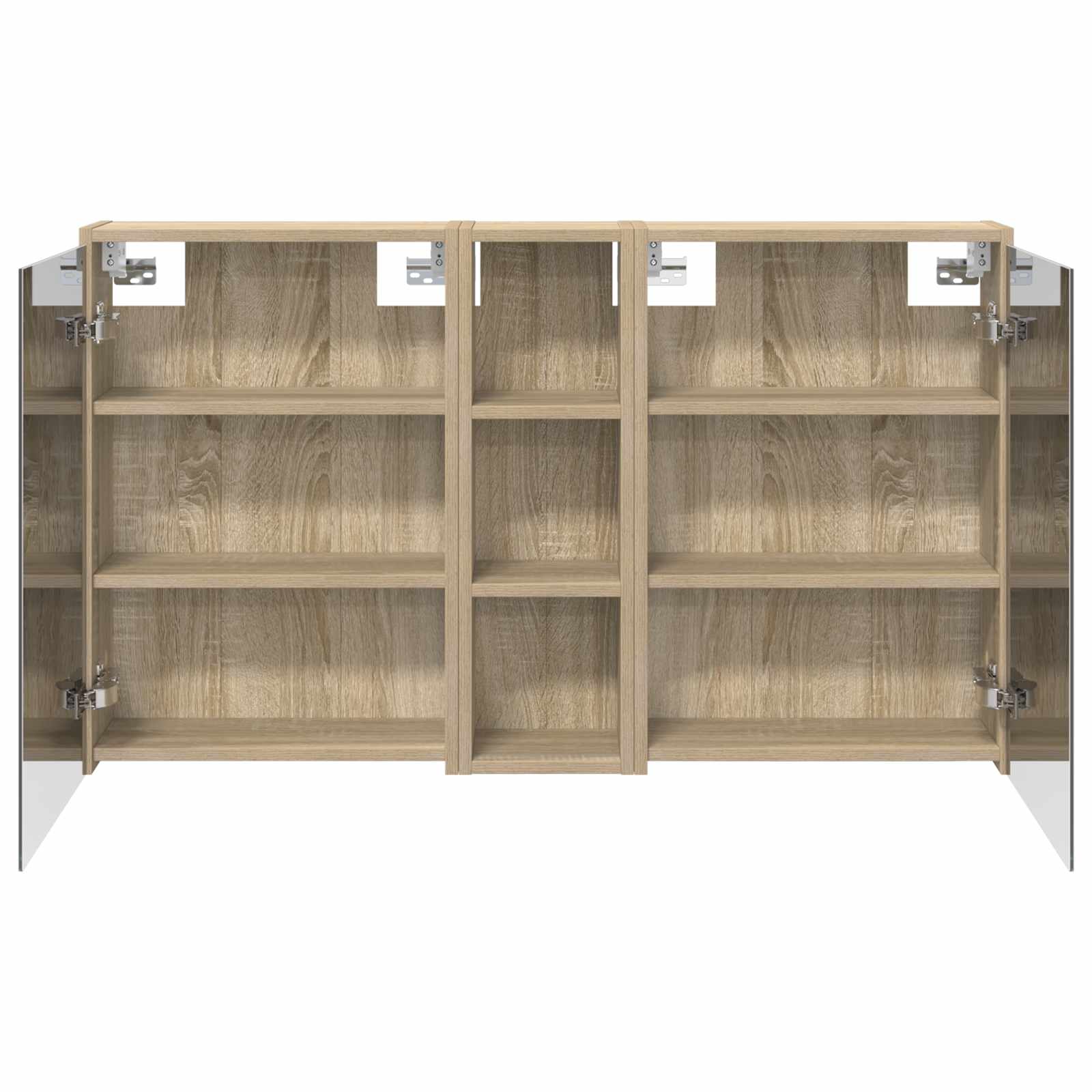 Badkamerkastenset voor 3 pcs 106 x 16 x 62,5 cm Bewerkt hout