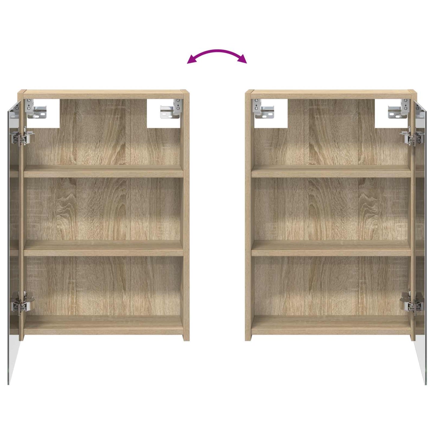 Badkamerkastenset voor 3 pcs 106 x 16 x 62,5 cm Bewerkt hout