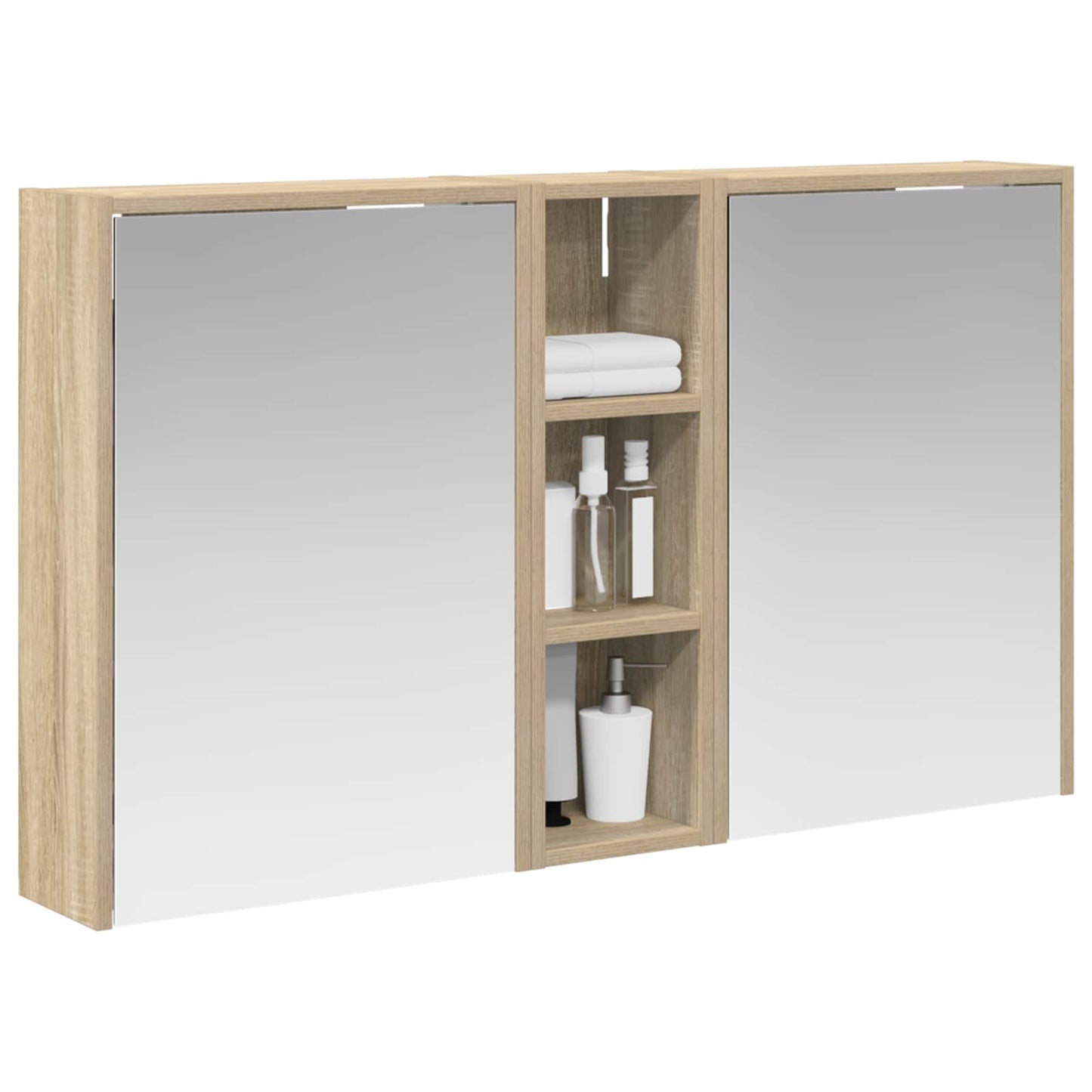 Badkamerkastenset voor 3 pcs 106 x 16 x 62,5 cm Bewerkt hout