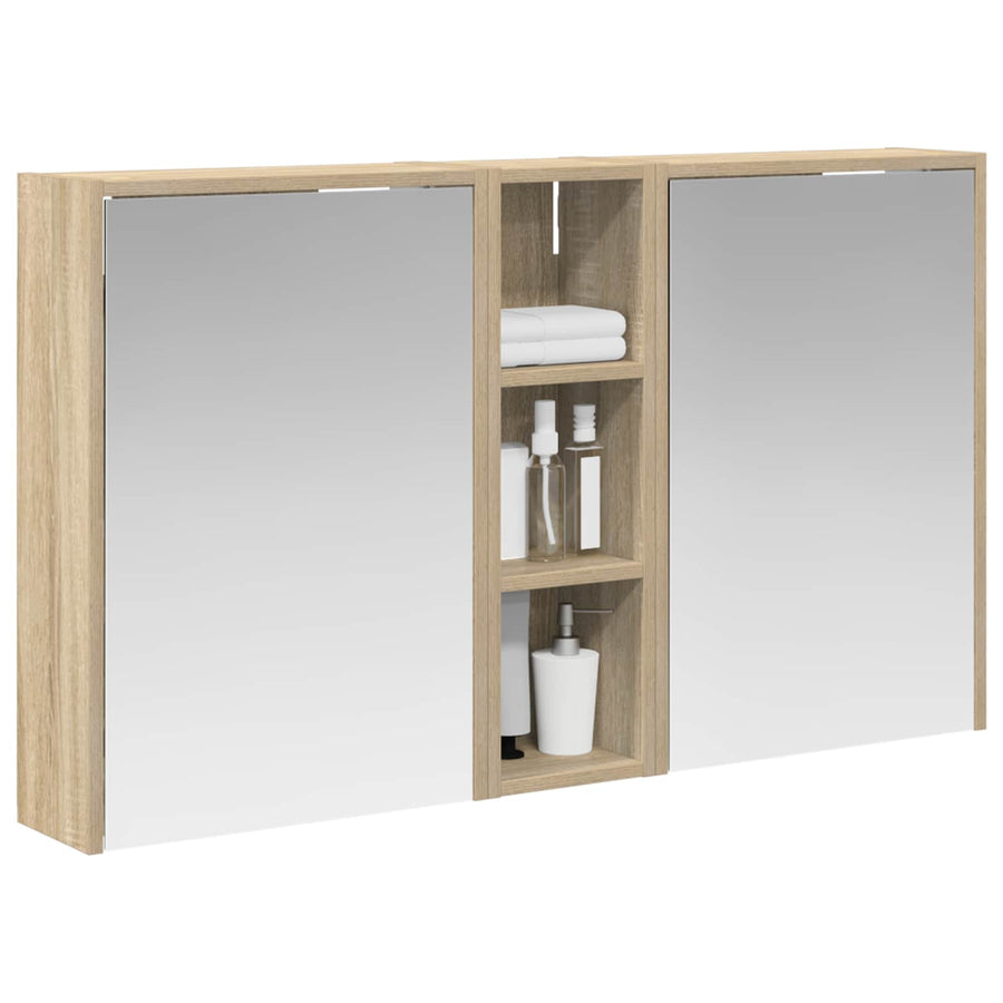 Badkamerkastenset voor 3 pcs 106 x 16 x 62,5 cm Bewerkt hout