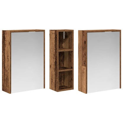 Badkamerkastenset voor 3 pcs 106 x 16 x 62,5 cm Bewerkt hout