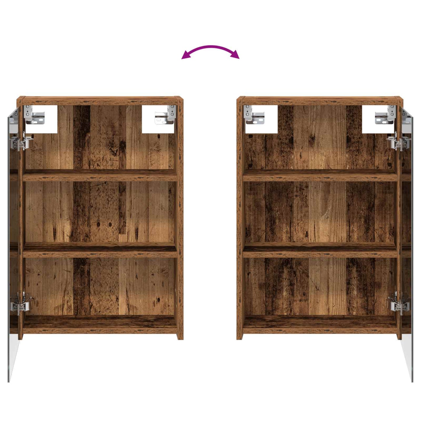 Badkamerkastenset voor 3 pcs 106 x 16 x 62,5 cm Bewerkt hout