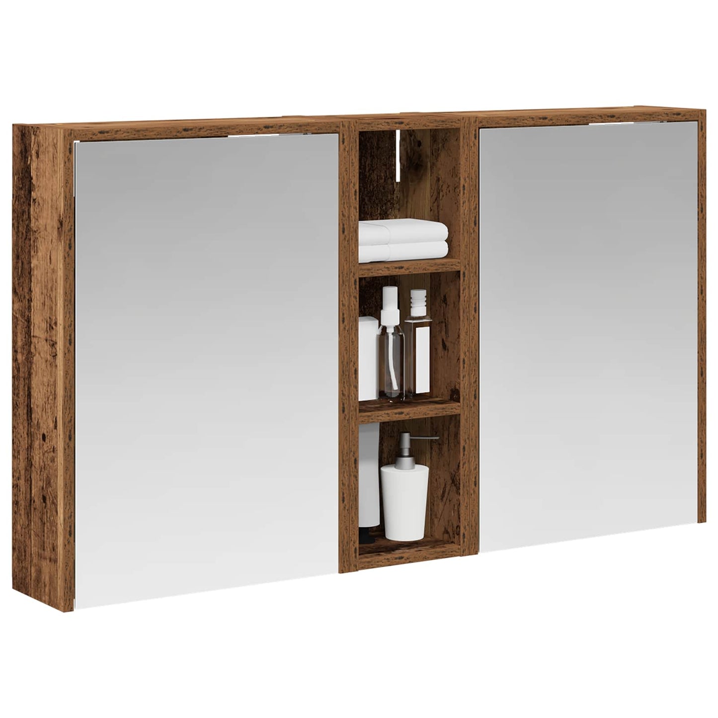 Badkamerkastenset voor 3 pcs 106 x 16 x 62,5 cm Bewerkt hout