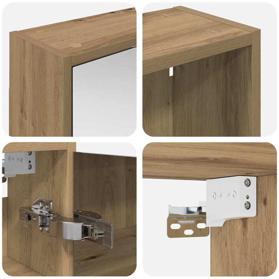 Badkamerkastenset voor 3 pcs 106 x 16 x 62,5 cm Bewerkt hout