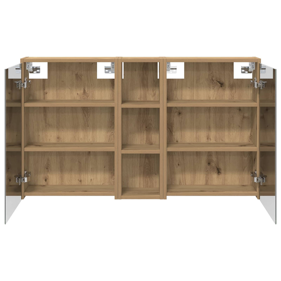 Badkamerkastenset voor 3 pcs 106 x 16 x 62,5 cm Bewerkt hout