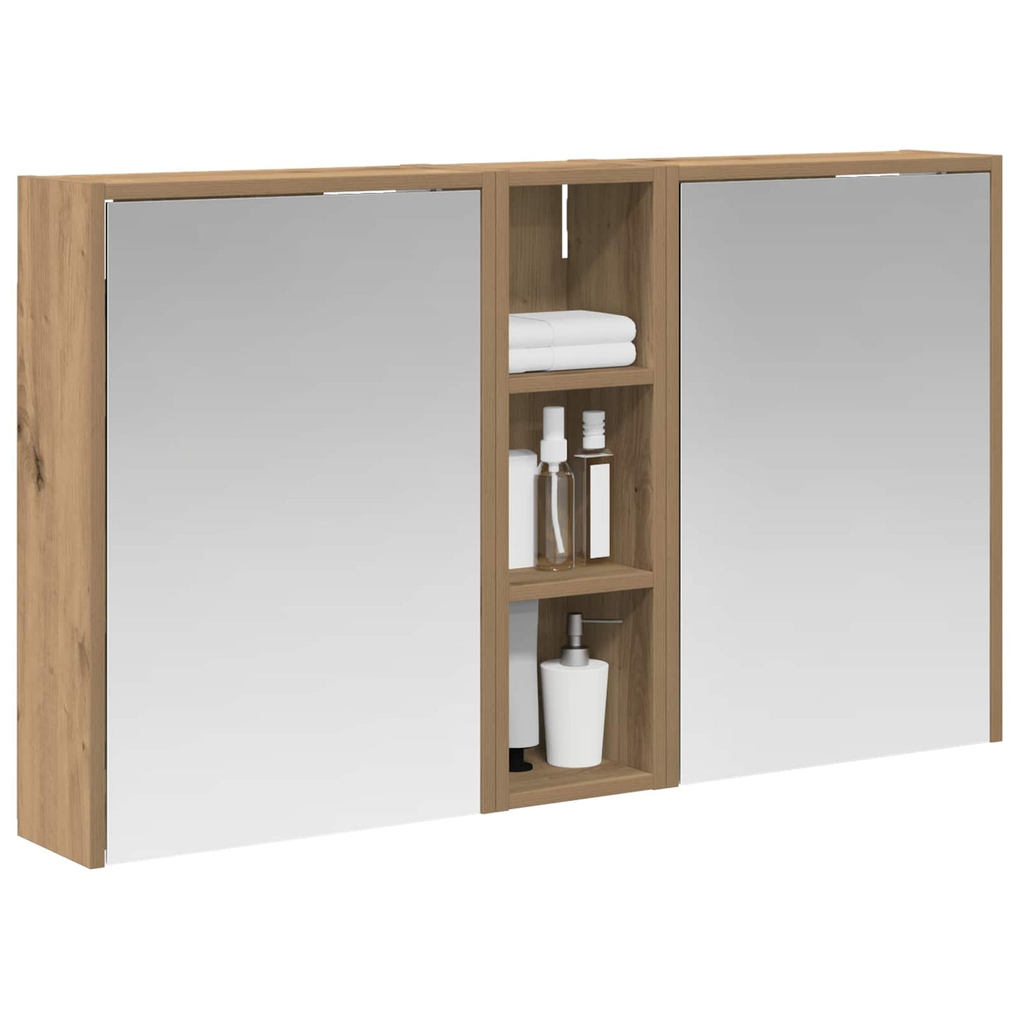 Badkamerkastenset voor 3 pcs 106 x 16 x 62,5 cm Bewerkt hout