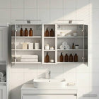 Badkamerkastenset 106x16x62.5 cm bewerkt hout wit