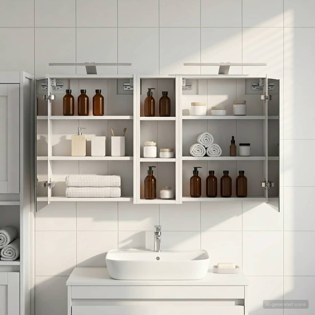 Badkamerkastenset voor 3 pcs 106 x 16 x 62,5 cm Bewerkt hout