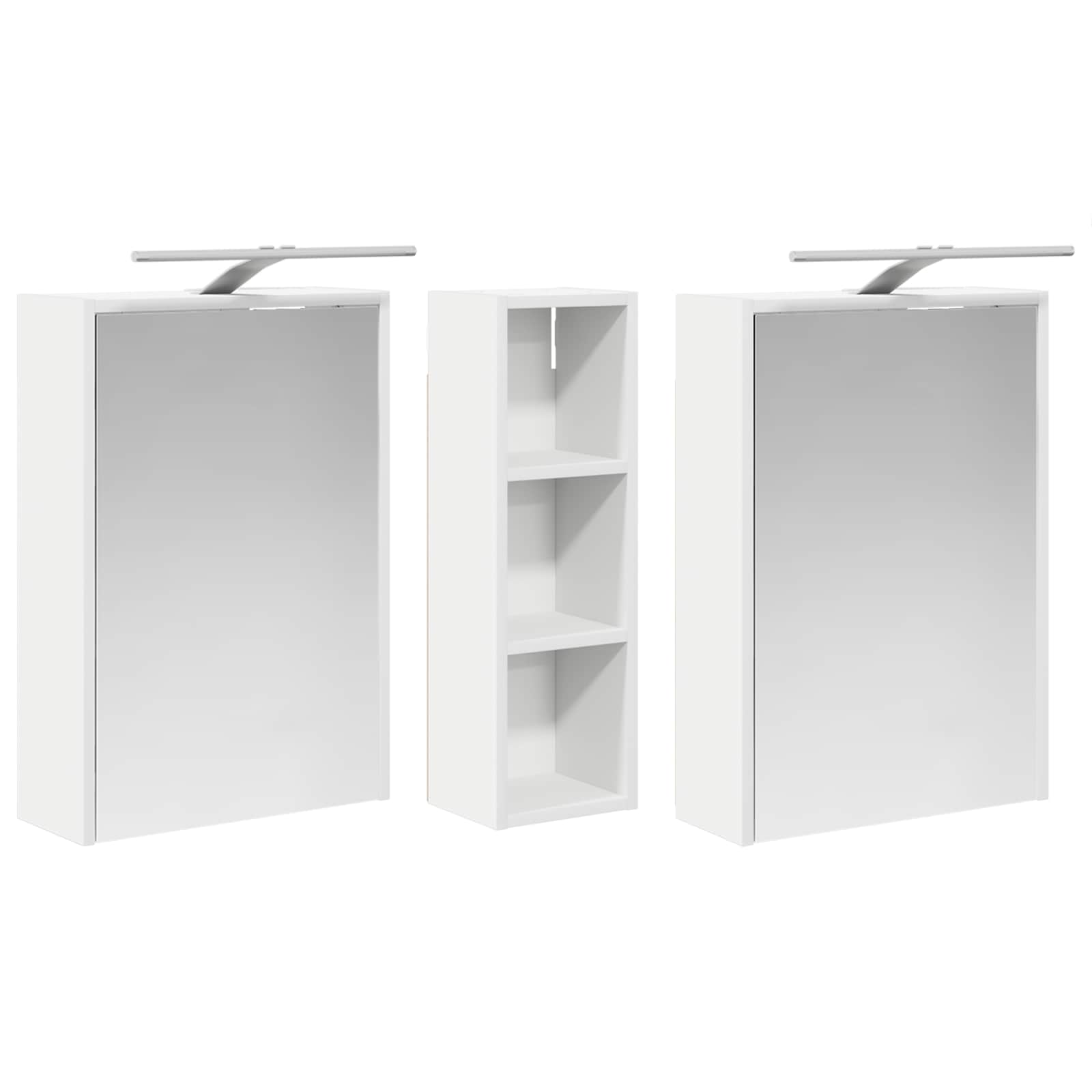 Badkamerkastenset voor 3 pcs 106 x 16 x 62,5 cm Bewerkt hout