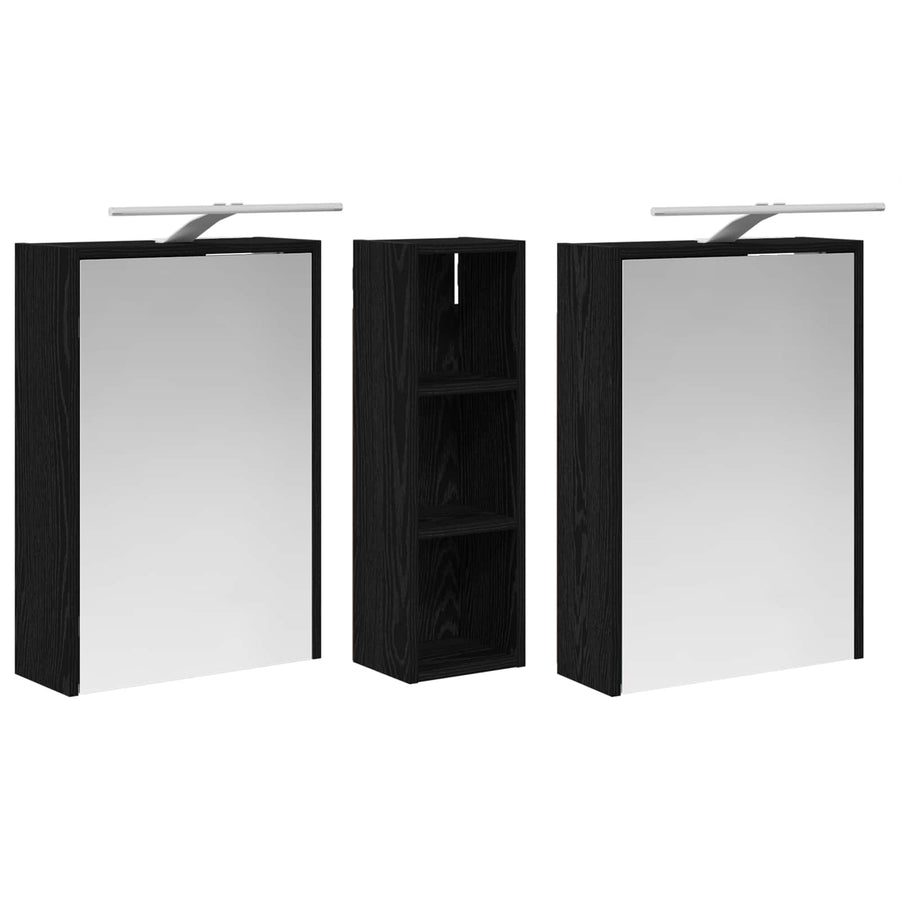 Badkamerkastenset voor 3 pcs 106 x 16 x 62,5 cm Bewerkt hout