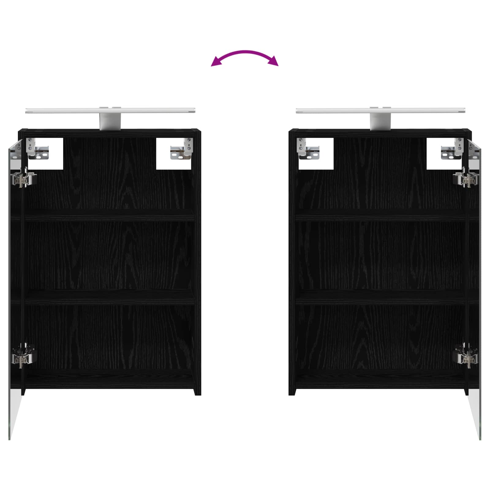 Badkamerkastenset voor 3 pcs 106 x 16 x 62,5 cm Bewerkt hout