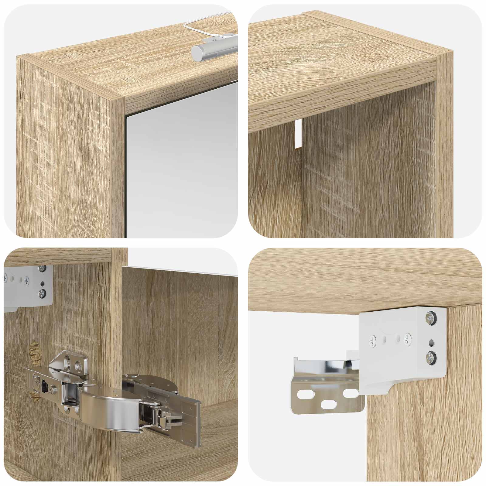 Badkamerkastenset voor 3 pcs 106 x 16 x 62,5 cm Bewerkt hout