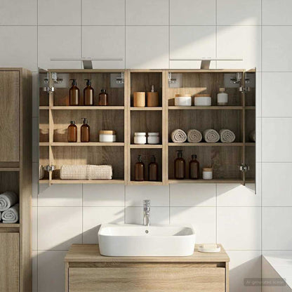 Badkamerkastenset voor 3 pcs 106 x 16 x 62,5 cm Bewerkt hout