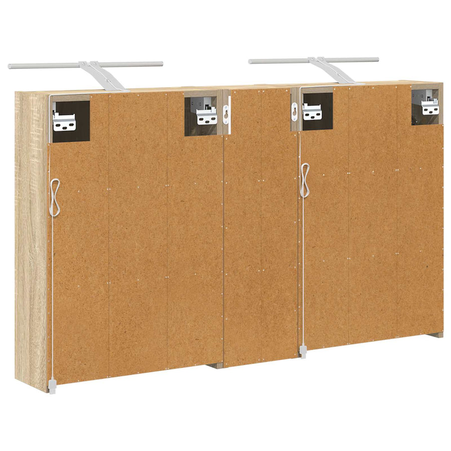 Badkamerkastenset voor 3 pcs 106 x 16 x 62,5 cm Bewerkt hout