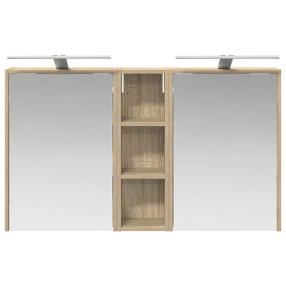 Badkamerkastenset voor 3 pcs 106 x 16 x 62,5 cm Bewerkt hout